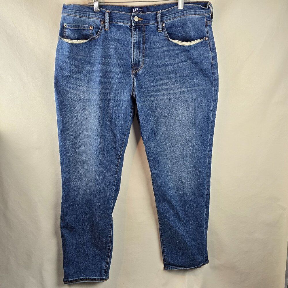 GAP Denim Slim Jeans Mens 40x32 Blue Medium Wash Stretch Casual Classic Fit